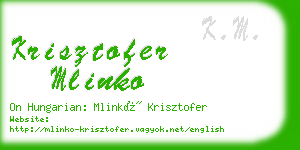 krisztofer mlinko business card